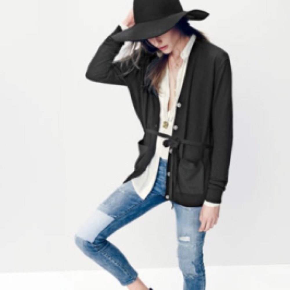 J. Crew. Navy Blue Floppy Wool Hat